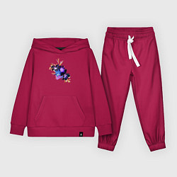 Костюм хлопковый детский Цветы Фиолетовые Гибискусы и Ирисы, цвет: маджента