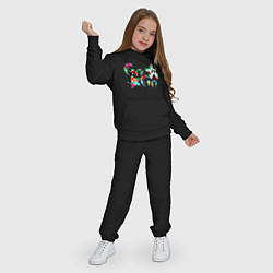 Костюм хлопковый детский Go-Go Аппликация разноцветные буквы, цвет: черный — фото 2