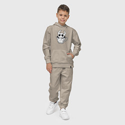 Костюм хлопковый детский Hollow Knight рыцарь в чашке, цвет: миндальный — фото 2