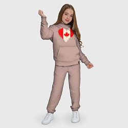 Костюм хлопковый детский Сердце - Канада, цвет: пыльно-розовый — фото 2