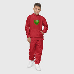 Костюм хлопковый детский Яблоко с гусеницей, цвет: красный — фото 2
