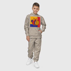 Костюм хлопковый детский Тыква трехцветная винтаж, цвет: миндальный — фото 2