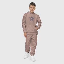 Костюм хлопковый детский BTS JUNGKOOK портрет в звезде, цвет: пыльно-розовый — фото 2
