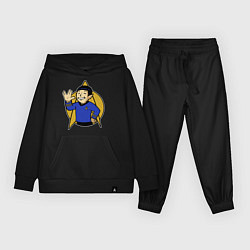 Костюм хлопковый детский Spoke - vault boy, цвет: черный