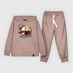 Костюм хлопковый детский Vault boy - nuka cola, цвет: пыльно-розовый