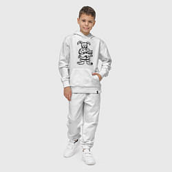 Костюм хлопковый детский Кролик гладит кота, цвет: белый — фото 2