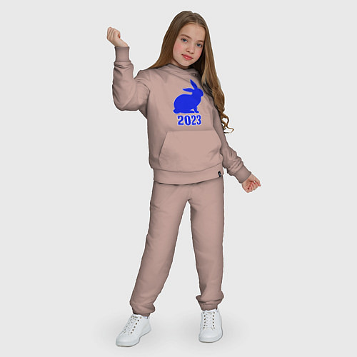 Детский костюм 2023 силуэт кролика синий / Пыльно-розовый – фото 3