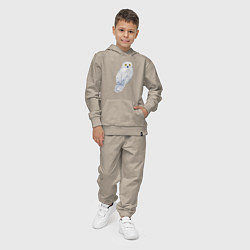 Костюм хлопковый детский Белая полярная сова, цвет: миндальный — фото 2