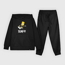 Костюм хлопковый детский Sum41 Барт Симпсон рокер, цвет: черный