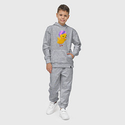 Костюм хлопковый детский Цыплёнок вылупился из яичка, цвет: меланж — фото 2