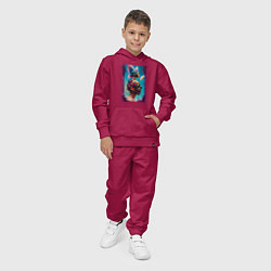 Костюм хлопковый детский Девушки в стиле Стимпанк, цвет: маджента — фото 2