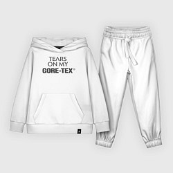 Костюм хлопковый детский Tears on my GORETEX, цвет: белый