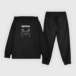 Костюм хлопковый детский Кирпичи рок кот, цвет: черный