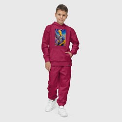 Костюм хлопковый детский Подросший Барт Симпсон - фантазия - нейросеть, цвет: маджента — фото 2