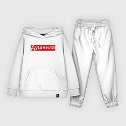 Костюм хлопковый детский Я душнила - красный, цвет: белый