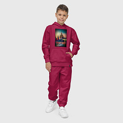 Костюм хлопковый детский Москва - Кремль, цвет: маджента — фото 2