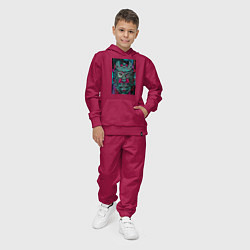 Костюм хлопковый детский Маска из киберпанка, цвет: маджента — фото 2