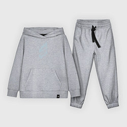 Костюм хлопковый детский Абстрактная рыба и чернильные пятна, цвет: меланж