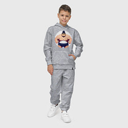 Костюм хлопковый детский Борец сумо, цвет: меланж — фото 2