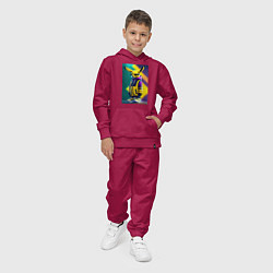 Костюм хлопковый детский Модный пикачу, цвет: маджента — фото 2