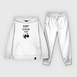 Костюм хлопковый детский Keep calm and judo, цвет: белый