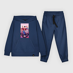 Костюм хлопковый детский BTS art anime style, цвет: тёмно-синий