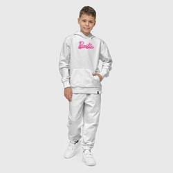 Костюм хлопковый детский Блестящий логотип Барби, цвет: белый — фото 2