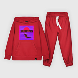 Костюм хлопковый детский Сёрфинг в стиле киберпанк, цвет: красный