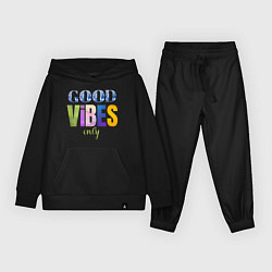 Костюм хлопковый детский  Good vibes only, цвет: черный