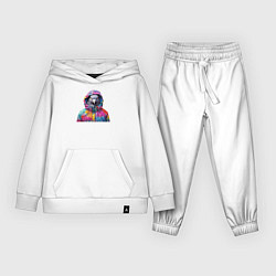 Костюм хлопковый детский Голубь в яркой куртке, цвет: белый