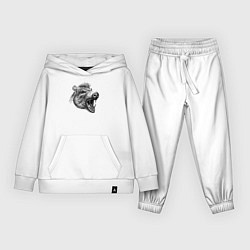 Костюм хлопковый детский Кабан рычит, цвет: белый