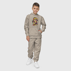 Костюм хлопковый детский Jordan colors, цвет: миндальный — фото 2