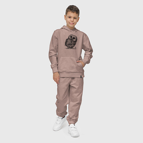 Детский костюм Совёнок гравюра / Пыльно-розовый – фото 4