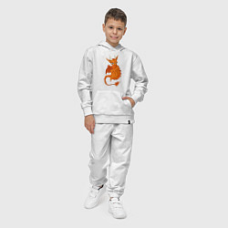 Костюм хлопковый детский Оранжевый дракон, цвет: белый — фото 2