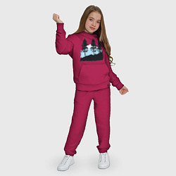 Костюм хлопковый детский Графика деревья в горах, цвет: маджента — фото 2