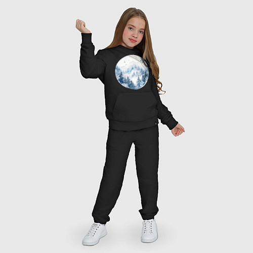 Детский костюм Горы в тумане в круге / Черный – фото 3