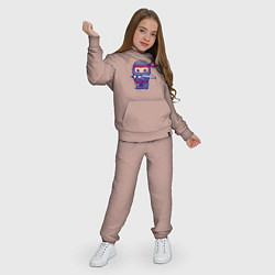 Костюм хлопковый детский Ниндзя с мечом, цвет: пыльно-розовый — фото 2