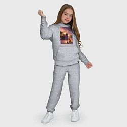 Костюм хлопковый детский Маленькая девочка посреди танков, цвет: меланж — фото 2