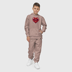 Костюм хлопковый детский Smiling heart, цвет: пыльно-розовый — фото 2