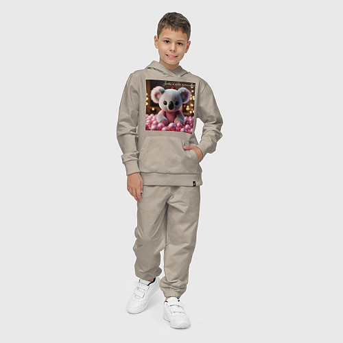 Детский костюм Игрушечная коала и надпись: зато я очень красивый / Миндальный – фото 4