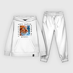 Костюм хлопковый детский Рыжий кот: хочется быть адекватным но мур, цвет: белый