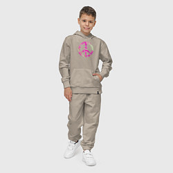 Костюм хлопковый детский Pink peace, цвет: миндальный — фото 2