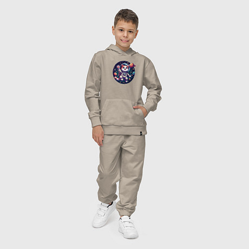 Детский костюм Funny kitten astronaut - ai art / Миндальный – фото 4