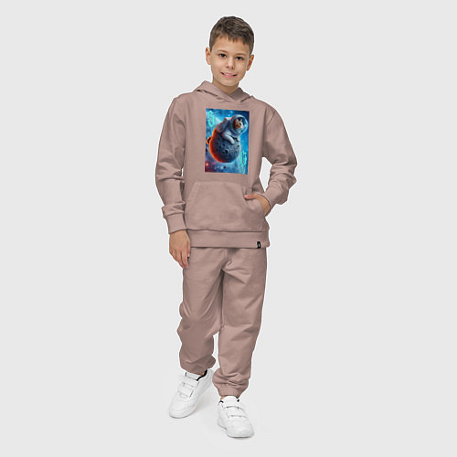 Детский костюм Space cat - ai art / Пыльно-розовый – фото 4