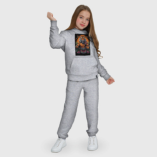 Детский костюм Тигр Муай Тай в стойке / Меланж – фото 3