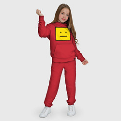 Костюм хлопковый детский Квадратный смайлик, цвет: красный — фото 2