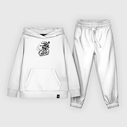 Костюм хлопковый детский Велосипедная клякса, цвет: белый