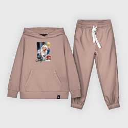 Костюм хлопковый детский Мэрилин Монро - звезда, цвет: пыльно-розовый