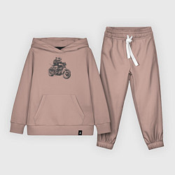 Детский костюм Крыса байкер на мотоцикле чоппере