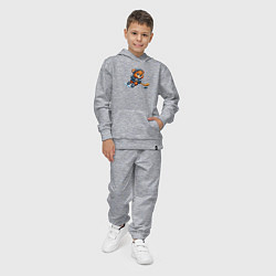 Костюм хлопковый детский Мишутка хоккейный форвард - нейроарт, цвет: меланж — фото 2